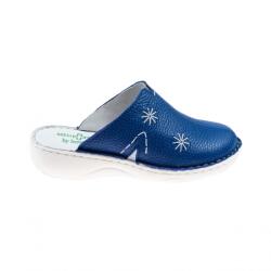 Berende Saboti medicali femei, NAVY din piele naturala box, Med-Line BR298NAVY