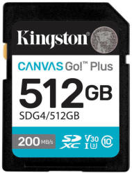 Kingston SDXC Canvas Go Plus 512GB UHS1/U3/V30 SDG4/512GB
