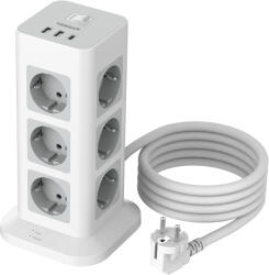 Tessan 12 Plug + 4 USB 2 m Switch (TPS04-DE)