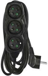 EMOS Cablu prelungitor 5 m / 3 prize / negru / PVC / 1, 5 mm2