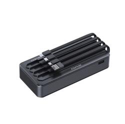 Awei vésztöltő type-c aljzat (20000mah, 22.5w, pd gyorstöltő, led + beépített 2 type-c/microusb/lightning) fekete (P134K)