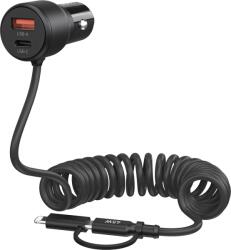 Choetech 110W USB-C+USB-A Fast car charger with Stretchable cable (TC0038)