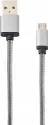 Lemontti Cablu Date Incarcare Lemontti microUSB 1.5m Silver (lcmicrusb15)