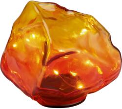 LED-es napelemes dekorkő 13, 5 cm x 14, 5 cm x 12 cm narancssárga-piros