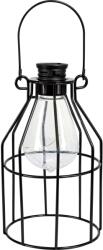 LED-es napelemes lámpás fém 10 cm x 10 cm x 17 cm fekete