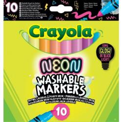 Crayola Washable Markers: Lemosható, neon színű filctollkészlet - 10 db-os (58-7846) - jatekbolt