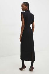 ANSWEAR rochie culoarea negru, midi, mulata BBYH-SUD04U_99X (7905.iw)