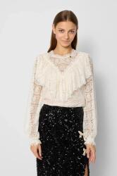 BIZUU bluză MARI femei, culoarea bej, uni, BLUZKA MARI_KREMOWY_AW24 PPYA-BDD0B7_01X (BLUZKA.MARI.KREMOWY.AW2)