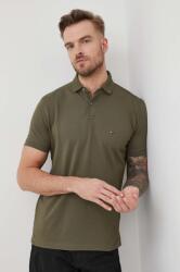 Tommy Hilfiger Tricou Polo bărbați, culoarea verde, material neted PPYY-POM00F_87X (MW0MW17770.PPYY)