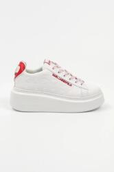 KARL LAGERFELD sneakers din piele ANAKAPRI femei, culoarea alb, KL63514V PPYA-OBD2C1_00X (KL63514V.01D)