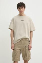 G-Star tricou din bumbac bărbați, culoarea bej, cu imprimeu PPYH-TSM1EE_12X (D24780.C336)