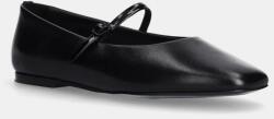 Calvin Klein balerini de piele MARY JANE BALLERINA - LTH culoarea negru, HW0HW02307 PPYA-OBD0R5_99X (HW0HW02307)