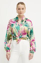 GUESS camasa JUN femei, culoarea galben, cu guler clasic, relaxed, W5GH0I WH9C2 PPYA-KDD0FF_11X (W5GH0I.WH9C2)