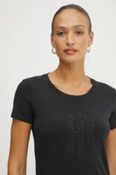 Fracomina tricou femei, culoarea negru, FR25ST3004J44909 PPYA-TSD1NA_99X (FR25ST3004J44909)