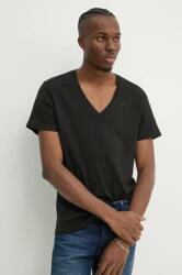G-Star Raw tricou din bumbac 2-pack barbati, culoarea negru, neted, D25500-124 PPYA-TSM066_99X (D25500.124)