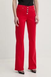 Morgan pantaloni PEMAK femei, culoarea rosu, evazati, high waist, PEMAK PPYA-SPD13N_33X (PEMAK)