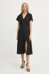 HUGO BOSS rochie de matase culoarea negru, mini, evazată, 50532930 PPYA-SUD09C_99X (50532930)