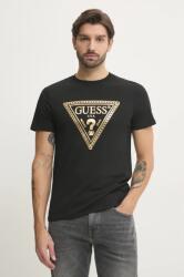 Guess tricou din bumbac barbati, culoarea negru, cu imprimeu, M5RI49 K9RM1 PPYA-TSM0E1_99X (M5RI49.K9RM1)
