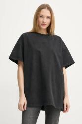 Gestuz tricou din bumbac femei, culoarea negru, 10909709 PPYA-TSD0PW_99X (10909709)