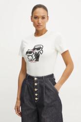 Karl Lagerfeld tricou pentru femei din bumbac IKON SKETCH 99KK-TSD11M_01X (A1W17129)