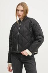 Tommy Hilfiger geaca de puf femei, culoarea negru, de tranzitie, oversize, WW0WW44342 PPYA-KUD03W_99X (WW0WW44342)
