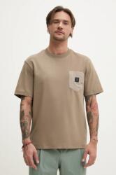 HUGO tricou din bumbac barbati, culoarea bej, neted, 50536347 PPYA-TSM17O_80E (50536347)
