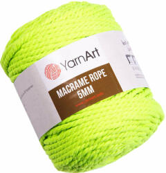 YARNART Macrame Rope 5 mm 5 mm 85 m 801 Neon Yellow Zsinór (Macrame Rope 5 mm 801)