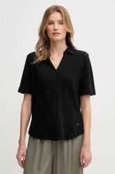 MOS MOSH camasa femei, culoarea negru, cu guler clasic, regular, 168620 MPYA-KDD00R_99X (168620)