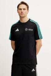 Adidas tricou din bumbac x Mercedes bărbați, culoarea negru, cu imprimeu, JV5425 PPYA-TSM0TB_99X (JV5425)