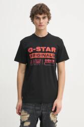 G-Star tricou din bumbac bărbați, culoarea negru, cu imprimeu, D25149-336 PPYA-TSM06H_99X (D25149.336)
