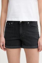 Calvin Klein Jeans pantaloni scurti jeans femei, culoarea negru, neted, medium waist, J20J225161 PPYA-SZD0I7_99J (J20J225161)