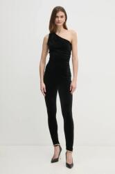 Guess salopeta de catifea BAILEY culoarea negru, cu decolteu rotund, W5RD71 KCM62 PPYA-SKD013_99X (W5RD71.KCM62)