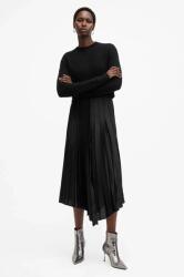 AllSaints rochie si pulover JAX culoarea negru, midi, evazată, W087DB PPYA-SUD057_99X (W087DB)