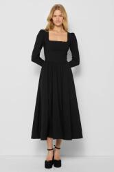 BIZUU rochie SYDELLE culoarea negru, midi, evazată, SUKIENKA SYDELLE_CZARNY_AW24 PPYA-SUD174_99X (SUKIENKA.SYDELLE.CZARNY)