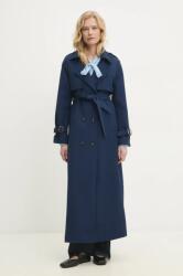 ANSWEAR trenci femei, culoarea albastru marin, de tranzitie BBYA-KPD018_59X (8302.flk)