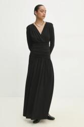 ANSWEAR rochie culoarea negru, maxi, evazată BBYA-SUD06J_99X (sng.94.tos)