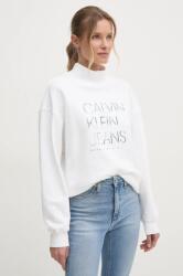 Calvin Klein hanorac de bumbac femei, culoarea bej, cu imprimeu, J20J225082 PPYA-BLD00Z_01X (J20J225082)