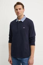 Gant longsleeve din bumbac culoarea albastru marin, neted, 2004082 PPYA-BUM021_59X (2004082)