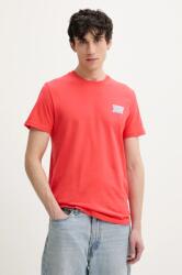 Tommy Jeans tricou din bumbac barbati, culoarea portocaliu, neted, DM0DM21863 PPYA-TSM1RA_23X (DM0DM21863)