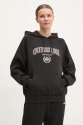 GUESS bluză MARGARET femei, culoarea negru, cu glugă, cu imprimeu, V5RQ02 KCLD1 PPYA-BLD088_99X (V5RQ02.KCLD1)