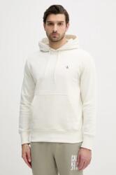 Calvin Klein hanorac de bumbac barbati, culoarea bej, cu glugă, cu imprimeu, J30J327526 PPYA-BLM0UA_01X (J30J327526)