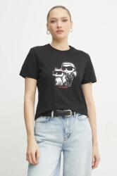 Karl Lagerfeld tricou pentru femei din bumbac IKON SKETCH 99KK-TSD11M_99X (A1W17129)