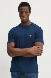 Tommy Hilfiger tricou din bumbac barbati, culoarea albastru marin, melanj, MW0MW37510 PPYA-TSM05Z_59X (MW0MW37510)