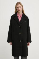 Tommy Hilfiger palton din lana culoarea negru, de tranzitie, oversize, DW0DW20166 PPYA-KPD00F_99X (DW0DW20166)