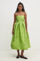 Stine Goya rochie culoarea verde, midi, evazată, SG-PS25-D043-2269 PPYA-SUD0IJ_70X (SG.PS25.D043.2269)