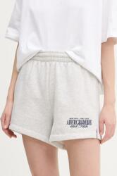 Abercrombie & Fitch pantaloni scurti femei, culoarea gri, melanj, high waist, KI186-5045 PPYA-SZD0N3_90X (KI186.5045.912)