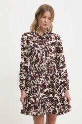 ANSWEAR rochie din in culoarea maro, mini, evazată BBYA-SUD05K_88X (mj29176.fos)