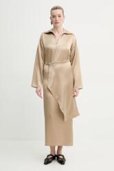 Nanushka rochie COLTER culoarea bej, midi, dreaptă, NW25RSDR02672 PPYA-SUD101_80X (NW25RSDR02672)