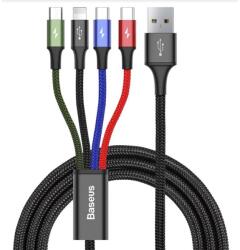 Baseus CA1T4-B01 Fast 4 az 1-ben kábel Lightning, 2x USB-C, MicroUSB 3.5A 1.2m fekete