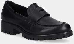 Ecco mocasini de piele Modtray femei, culoarea negru, cu platforma, 490013-01001 PPYA-OBD4PR_99X (490013.01001)